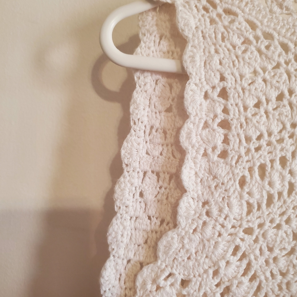 Joseph A Crochet Doily Layering Vest Cardigan Size S Boho Fairy Cottage Prairie - Picture 9 of 15